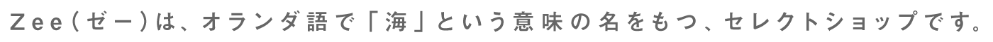 zee ゼー （オランダ語で「海」という意味）はこんなお店です。